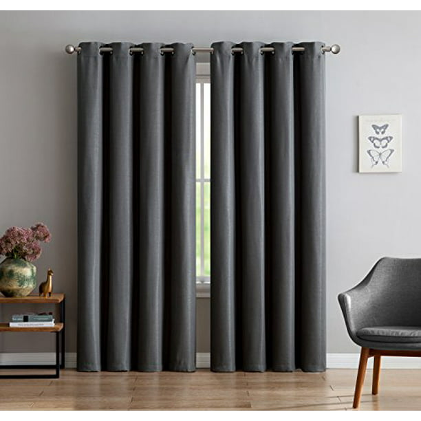 NEW Premium Textured Thermal Weaved Heavy Duty Blackout Curtain Noise Reduction 